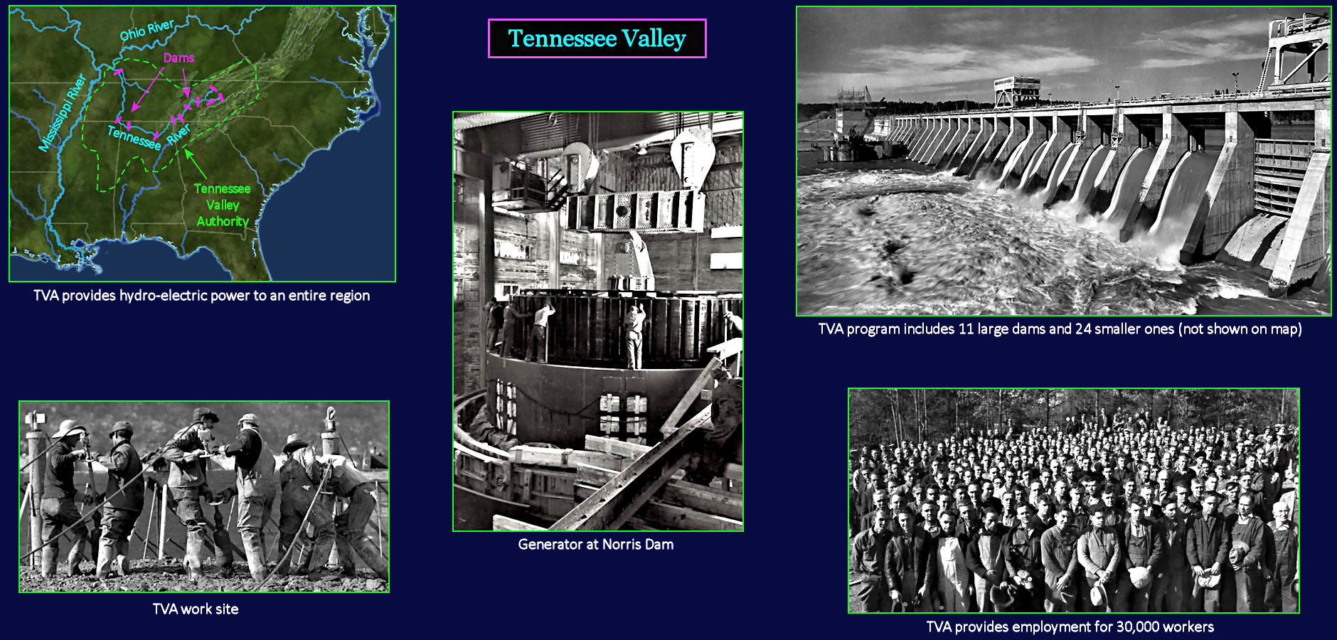 TVA: Tennessee Valley Authority, 1930s map